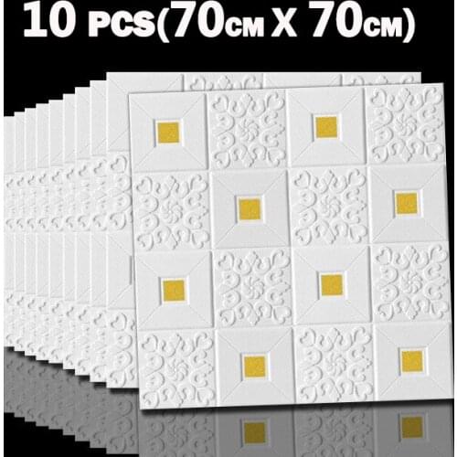 10pcs 3D Wallpaper Foam Wall Sticker Self Adhesive Roof Wallpaper Panel Living Room Bedroom Stereo Ceiling Home Decor