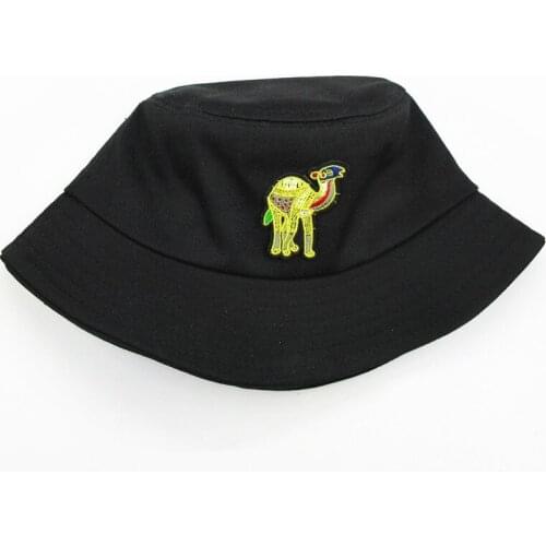 2021 Camel Embroidery Cotton Bucket Hat Fisherman Hat Outdoor Travel Hat Sun Cap Hats for Men and Women 301