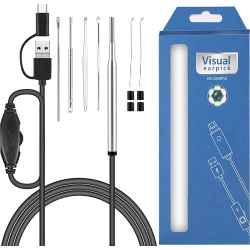 3.9mm 720P 3in1 USB Visual Earpick Endoscope Cleaning Ear Wax Otoscope Inspection Camera Earscope Cleaner