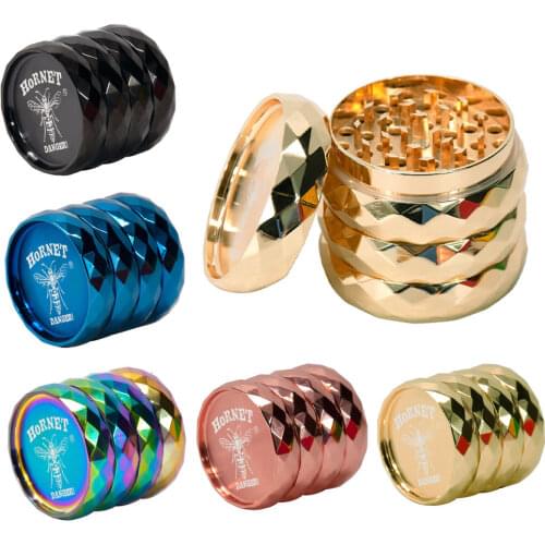 4-layer Zinc Alloy Herb Grinder 56mm/2.2inch Diamond Section Tobacco Weed Grinder Hand Grass Spice Crusher Smoking Accessories