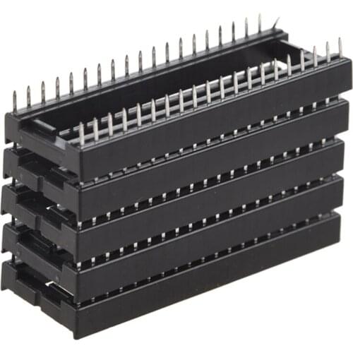 5pcs 40 pin DIP IC Sockets Adaptor Solder Type black