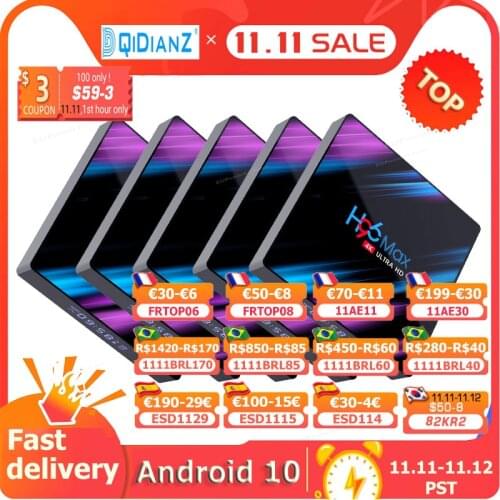 5pcs Smart TV BOX H96max Android 9.0 4K Dual Wifi BT Media player Play Store Free App Fast Set top BOX