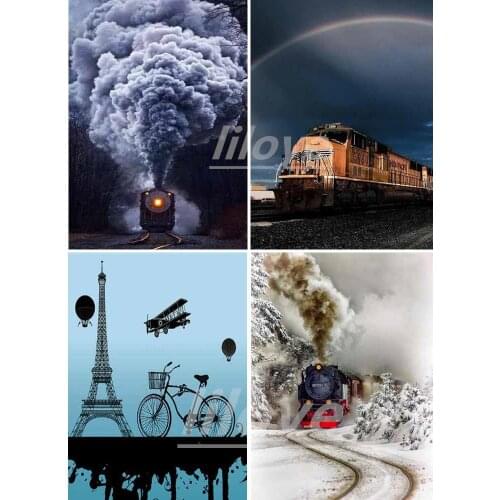 New Full Square/Round 5D DIY Diamond Painting Steam Train Pictures 3D Embroidery Mosaic Cross Stich Kit Art Stickers Decor DF514