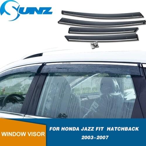 Side Window Deflectors For Honda Jazz Fit Hatchback 2003 2004 2005 2006 2007 Window Visors Car Wind Shield Sun Rain Guards SUNZ