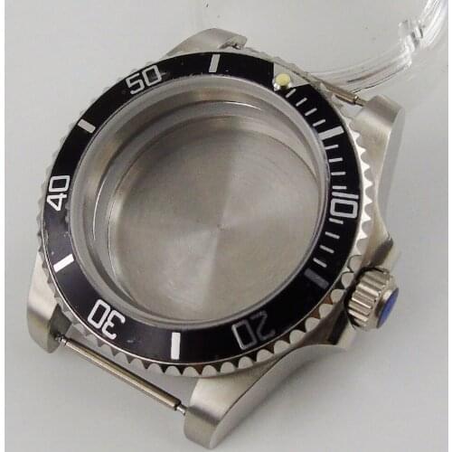Fit NH35 NH35A Stainless Steel High Quality 40mm Watch Case Sapphire Crystal Aluminum Bezel Seeing-Through / Solid Backcover