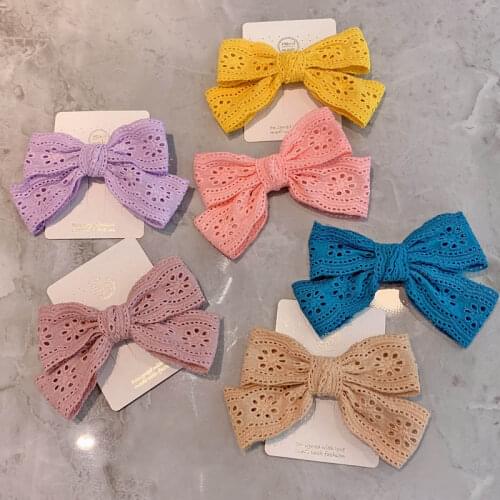 CN Baby Hair Clips Big Bows Girls Lace Hairpin Big Bows Children Soft Hairpin Infant Princess Hairgrips Toddler Hair Accessories