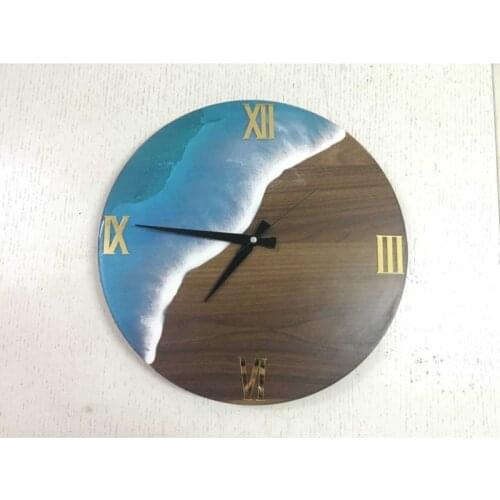 Wooden Special Design Handmade Wall Clock (Blue), Epoxy Special Design Wall Clock, Wall Clocks