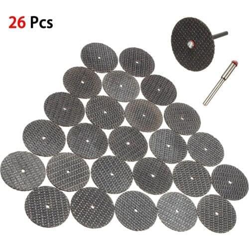 26Pcs 32mm Resin Fiber Metal Cutting Disc Circular Saw Blade Dremel Wheel Cutting Sanding Disc For Dremel Grinder Rotary Tools