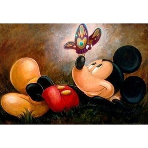 Disney DIY Diamond Embroidery Round Drill 5D Cartoon Mickey Diamond Painting Cross Stitch Rhinestone Mosaic