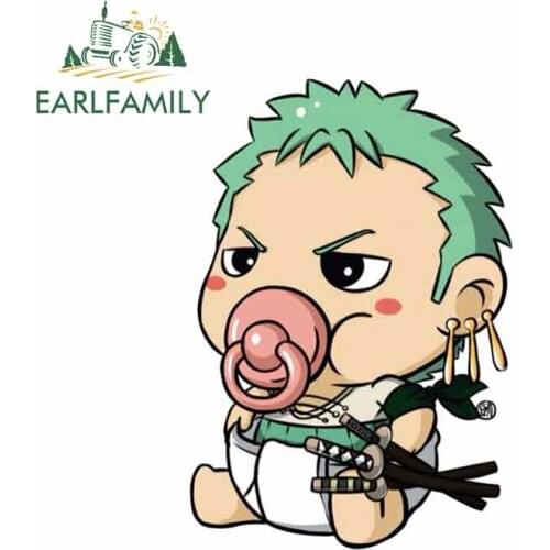 EARLFAMILY 13cm x 8.9cm for Cartoon Luffy Sauron Baby Edition Funny Car Stickers RV VAN 3D Fine Decal Windshield Bumper Windows