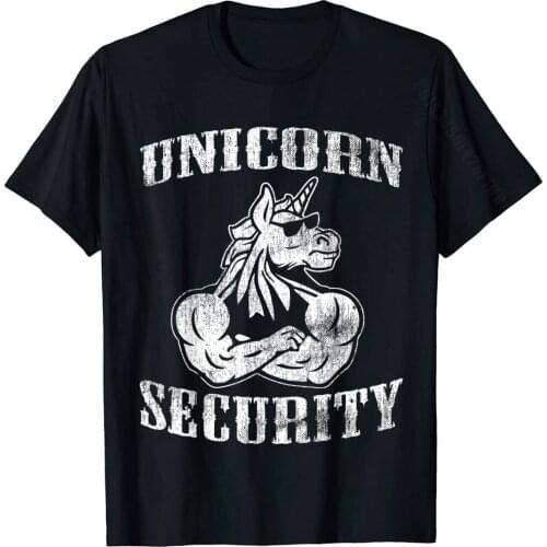 Unicorn Security Magical Funny Costume Cute Gift T-Shirt Mens New Arrival Printed Tops Shirt Cotton T Shirt Printed On