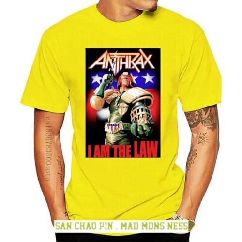 Anthrax Judge Dredd I Am The Law T-Shirt New Heavy Metal Band Authentic 2020 Summer Men Short-Sleeved Fitness O-Neck Top Tee