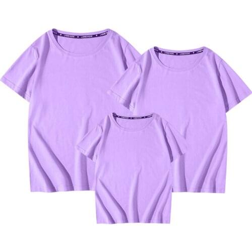 Mother Daughter T-shirts Summer Family Matching Outfits Father Baby Mommy and Me Tee-shirt Clothes Woman Girls Boys Cotton Top