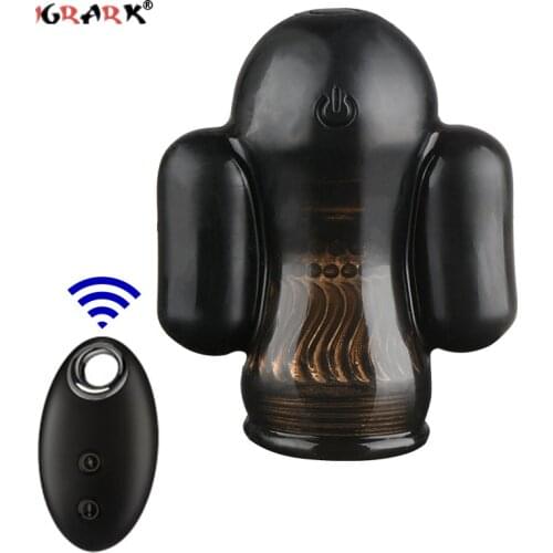 Glans Trainer Extender For Men Electric Wireless Remote Control Male Masturbator Vibrator Penis Enlargement