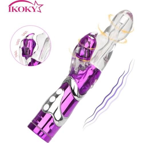 IKOKY Clitoris Double Vibrator 8 Speeds Masturbator Sex Toys for Women G Spot Rabbit Vibrator Dual Vibration Vibrating Dildo