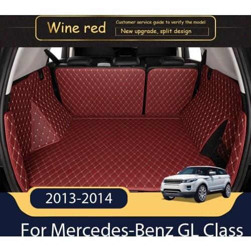 Custom Leather Car Trunk Mats For Mercedes-Benz GL Class 2013-2014 Rear Trunk Floor Mat Tray Carpet Mud