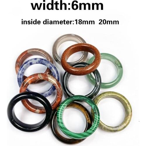 Natural stone rings jewelry a diversity of stones two kinds of models trendy gift for women or girlfriend 6mm