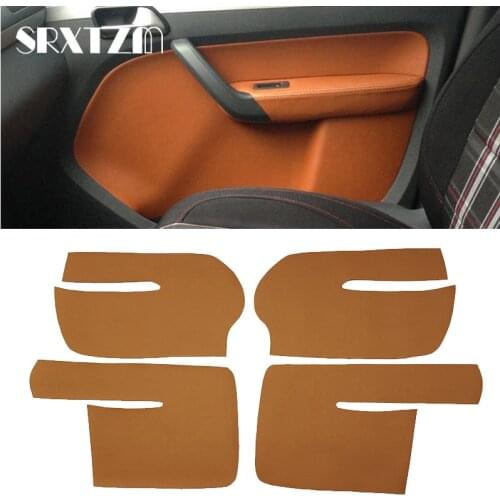 For Volkswagen Touran Caddy 2006-2015 Microfiber Leather Door Armrest Interior Door Panel Protective Cover with Mount Fittings