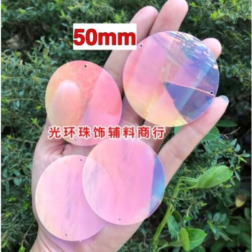 Big size 50mm sequins Circular double hole Flat Round Paillettes Earring Pendant for DIY Clothes Crafts Home &wedding Decoration
