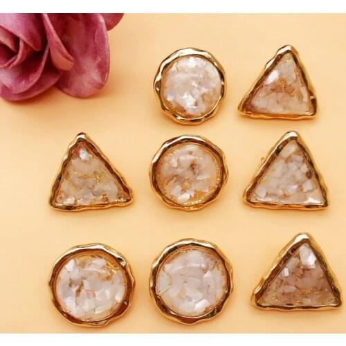 Square Triangle Glittle Earrings Abalone Shell Party Jewelry
