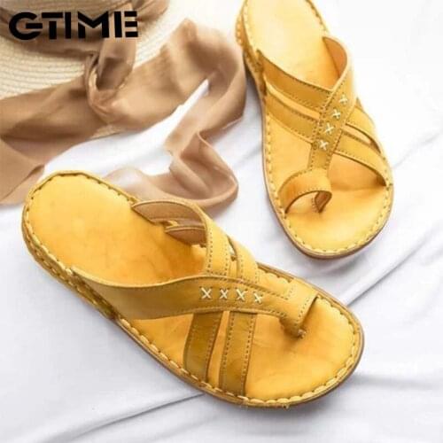 Summer Shoes beach slipper Cross Fashion Brand Leather Slippers Wild Female Sandals Original Outdoor Slides White #SJPAE-285