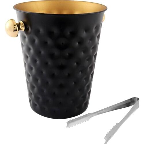 Creative Stainless Steel Hammered Ice Bucket Wine Champagne Bucket Home Hotel Ice Cube Supplies KTV Supplies
