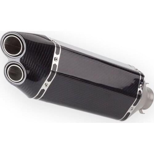 Motorcycle modified exhaust pipe muffler full carbon fiber dual outlet exhaust pipe ER6N Z650 CBR650 R6
