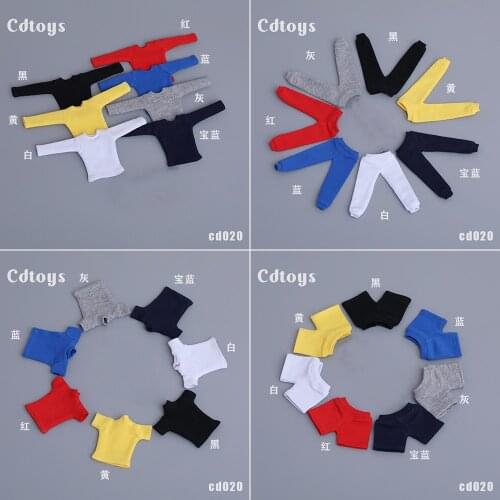 In Stock cdtoys cd020 1/12 Male Soldier Body Long Short Sleeve T-Shirt Top Sports Clothes for 6 inch Action Figure Body Model