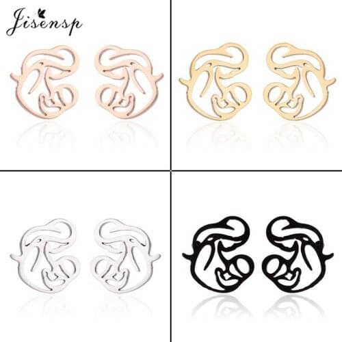 Jisensp 2019 New Arrival Great Mother Love Stainless Steel Earrings for Women Mothers Day Gift boucle d'oreille femme