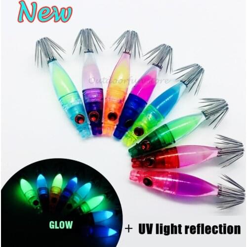 New Arrival Japan squid lure Hand made Cone spider hook UV reflection color luminous Glow fishing bait Jig 40mm 2.5g sea boat