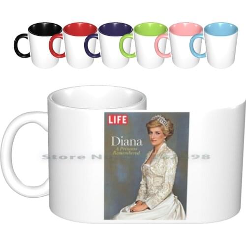 Princess Diana Life Magazine Cover Ceramic Mugs Coffee Cups Milk Tea Mug The Crown Empowered Feminist British Uk Royal Family