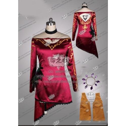 RUBY Cinder Fall Cosplay Costume Uniform Dress+Neck+Inner Skirt+Anklet