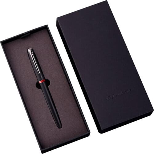 Pimio 916 Fountain Pen Metal Black Series Engraved Accpet 0.5mm/1.0mm Ink Pens with Gift Box Christmas Gift box