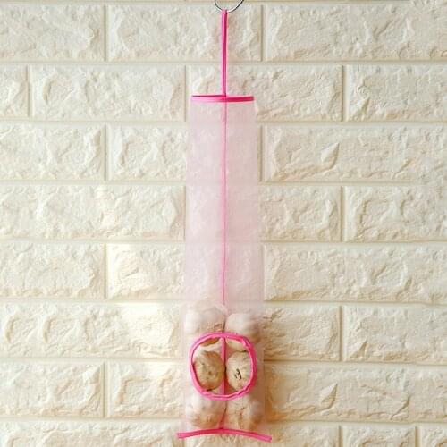 Plastic Bag Holder Dispenser Mesh Garbage Bags Hanging Storage Bag Fruit & Vegatable Net Container Kitchen Organizer