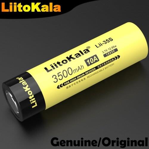Genuine/Original 1-20PCS LiitoKala Lii-35S New 18650 Battery3.7V Li-ion 3500mAh lithium battery For high drain devices