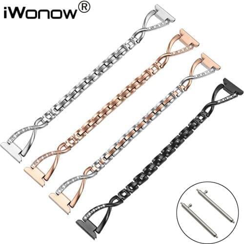 Stainless Steel & Diamond Watchband 18mm 20mm 22mm for Fossil Diesel Timex Armani CK DW Jewelry Watch Band Quick Release Strap