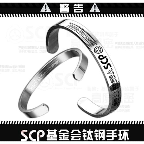 SCP Special Containment Procedures Foundation Casual Stainless Steel Silicone Bracelet Bracelets Jewelry Cosplay Props Xmas Gift