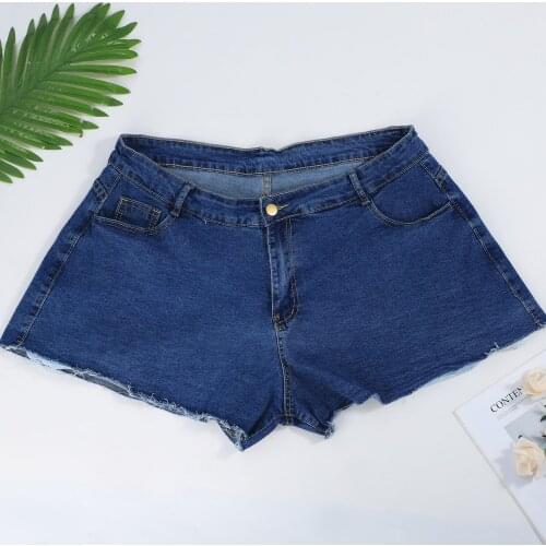 Summer Denim Shorts Women Fashion Solid Color Temperament Jeans Female Loose Casual Wash Water Elastic Irregular Denim Shorts