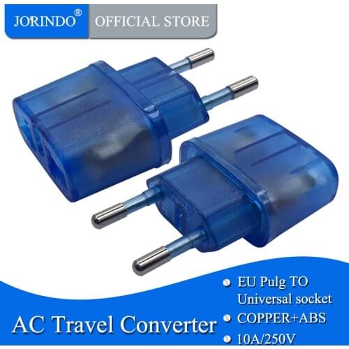 JORINDO EU PLUG, mini Universal EU US AU UK to EU power plug 2 pin 4.0mm Type C round travel charge adapter socket