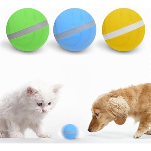 Smart Jumping Ball USB Electric Pet Toys Magic Roller Ball Cat LED Rolling Flash Ball Automatic Rotating Toy For Cat Dog Kids