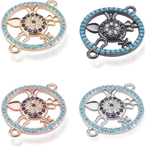 Jewelry Supplies Micro Pave Zircon Charm Connector Accessories For Women Bracelet Necklace Earring Making ZSS427