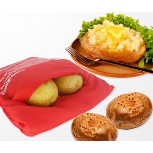 1/2/3Pcs Washable Cooker Bag Microwave Baking Potatoes Bag Easy To Cook Steam Pocket Quick Fast Baked Potatoes Rice Pocket