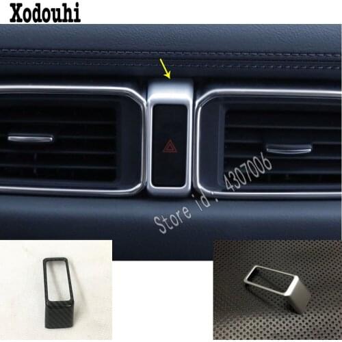For Mazda CX-5 CX5 2nd Gen 2017 2018 2019 2020 Car Detector Stick Cover Parking Hazard Warning Light Outlet Trim Frame Lamp 1pcs
