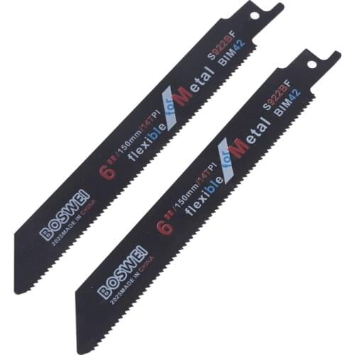 2pcs 150mm 18TPI BIM Reciprocating Sabre Saw Blades for Cutting Metal Aluminum