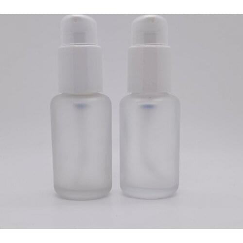 200pcs/lot 50ml Empty Frost Glass Cream Lotion Pump Bottle 50cc 5/3oz Refillable Shampoo Lotion Glass Containers