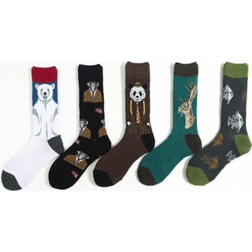 2019 New Products In Autumn and Winter European and American Tide Brand Socks Cartoon Animal Pattern Socks for Women and Men