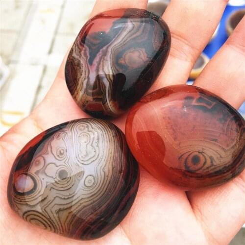 3pcs AAAA Beautiful crystal natural crystal red stripe agate crystal polished original stone crystal fashion jewelry agate gift