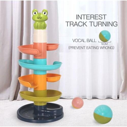 5-layer Stacking Building Blocks Track Toy Rotating Music Rolling Ball Early Childhood Education Assembly Learning Toys