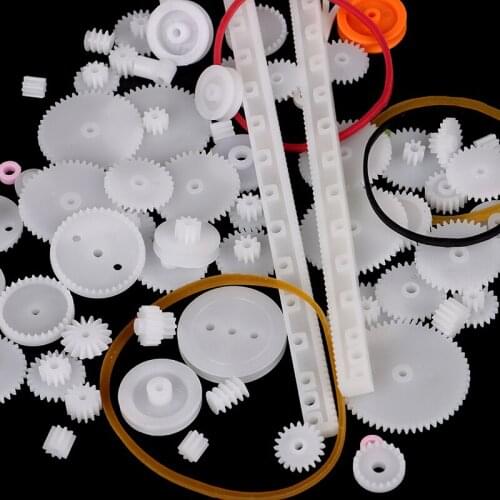 75PCS/lot Plastic Gear Rack Pulley Belt Worm Gear Single-and Double-gear