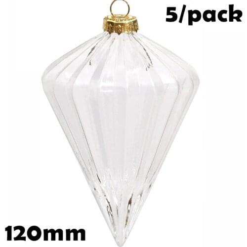 Promotion - DIY Paintable Home Event Garden Glass Christmas Xmas Decoration Ornament 120*70mm Glass Diamond, 5/Pack